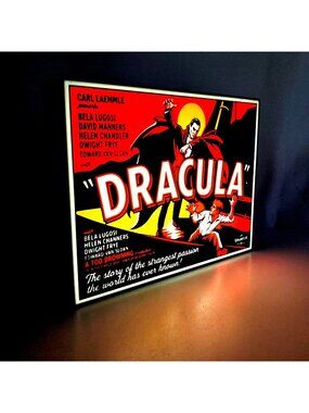 Vintage Dracula 1931 LED Light Box – Universal Monsters Movie Poster Sign- REPRO